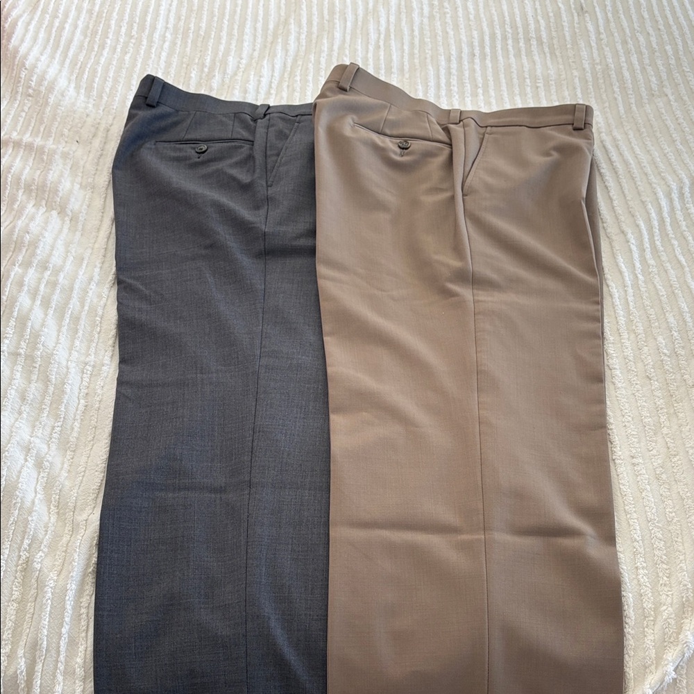 Classic Dress Pants - Charcoal Gray & Camel